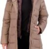 Jones NY Hooded Women's Puffer Jacket with Pillow Collar Bib...