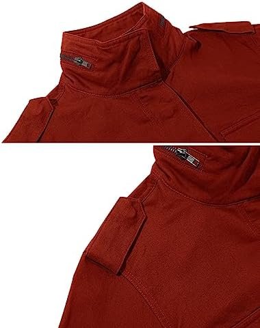 chouyatou Women's Fall Stand Collar Zip Up Military Cotton U...