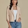 luvamia Linen Blazers for Women Business Casual Cropped 3/4 ...