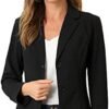 Allegra K Women's Work Office Blazer Stretch Lapel Collar Lo...