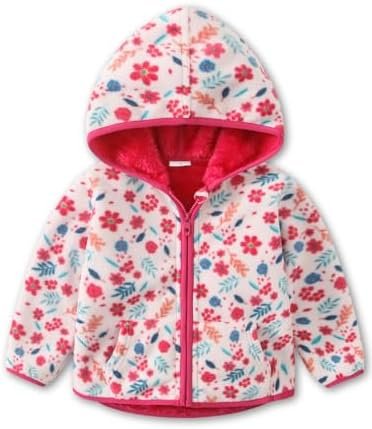 Toddler Polar Fleece Jacket Hooded Baby Boys Girls Autumn Wi...