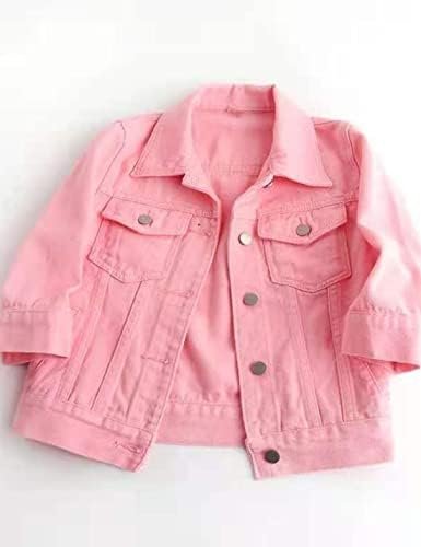 Unilexi Women's 3/4 Sleeve Colored Cropped Denim Jacket Ligh...