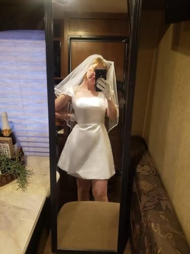 Square Neck Satin Homecoming Dresses for Teens Short A Line ...