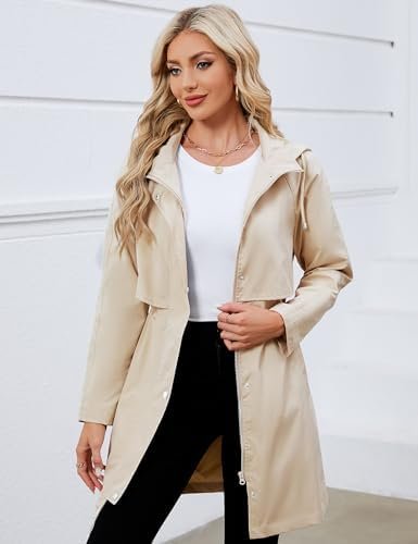 Bloggerlove Rain Jacket for Women Waterproof with Hood Trech...