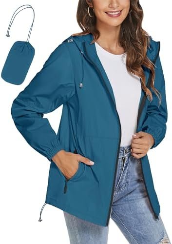 TCOT Womens Rain Jackets Waterproof Windbreaker Jackets ligh...