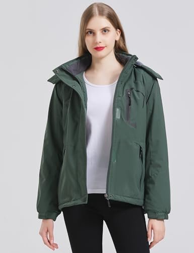 ELLSWOS Womens Winter Coats Waterproof Ski Jacket Warm Snow ...