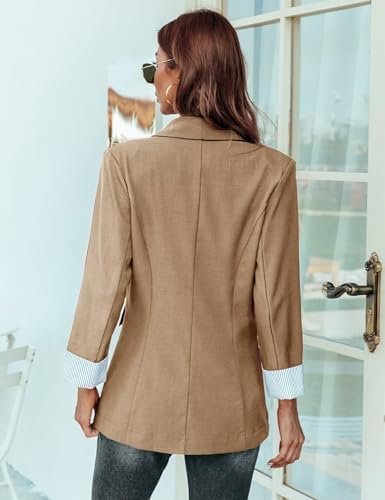 Genhoo Blazer Jackets for Women with Pockets Open Front Long...