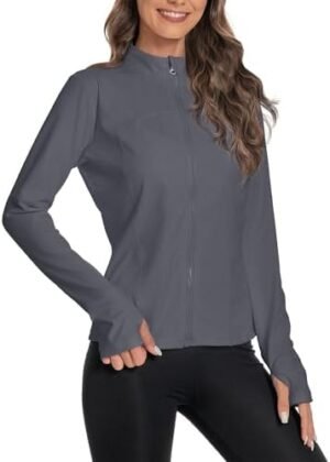 Women's Slim Fit Yoga Jackets Workout Lightweight Running At... Women's Slim Fit Yoga Jackets Workout Lightweight Running At...
