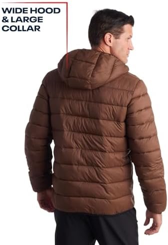 Reebok Men's Jacket – Lightweight Hooded Quilted Puffer Coat...