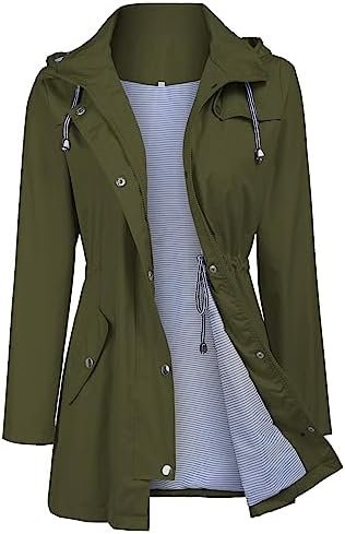 Women's Raincoats Windbreaker Rain Jacket Waterproof Lightwe...