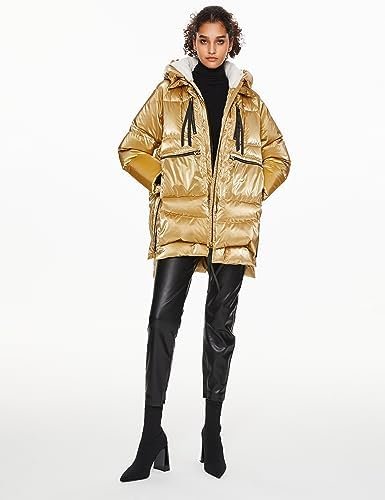 Orolay Women's Metallic Down Coat Mid-Length Puffer Jacket w...