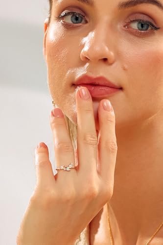 Modern Wedding Ring Stack | Three Stone CZ Engagement Ring |...