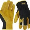 HANDLANDY Men Leather Gardening Gloves, Utility Work Gloves ...
