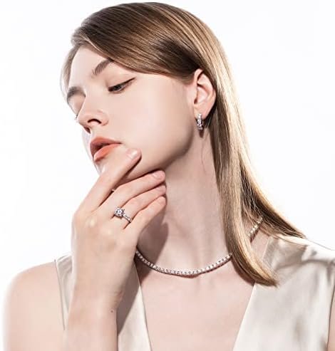 AnuClub Moissanite Engagement Ring, Total 4.3cttw D Color Ro...