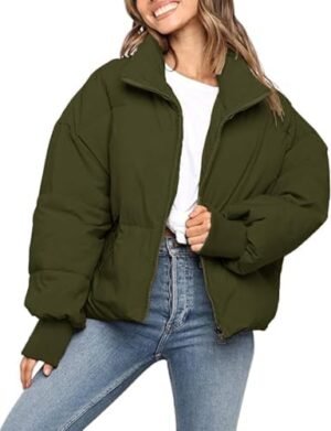Muchpow Women's Winter Quilted Jacket Long Sleeve Full Zippe... Muchpow Women's Winter Quilted Jacket Long Sleeve Full Zippe...