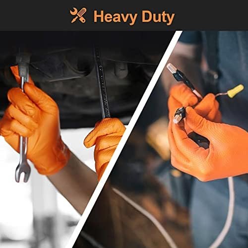 TitanFlex Thor Grip Heavy Duty Industrial Orange Nitrile Glo...