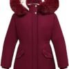 Girl's Long Coat Waterproof Winter Kids Outerwear Warm Parka...