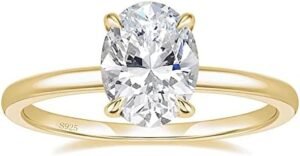 EAMTI 3CT 925 Sterling Silver Engagement Rings Oval Cut Soli... EAMTI 3CT 925 Sterling Silver Engagement Rings Oval Cut Soli...