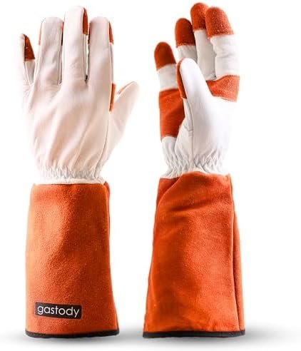 Gastody- Long Sleeve Leather Gardening Gloves, Multipurpose...