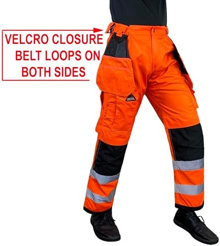 Notus Men's Work Safety Pants High Visibility Cordura Knee R...