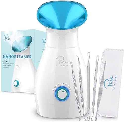 NanoSteamer Large 3-in-1 Nano Ionic Facial Steamer with Prec...