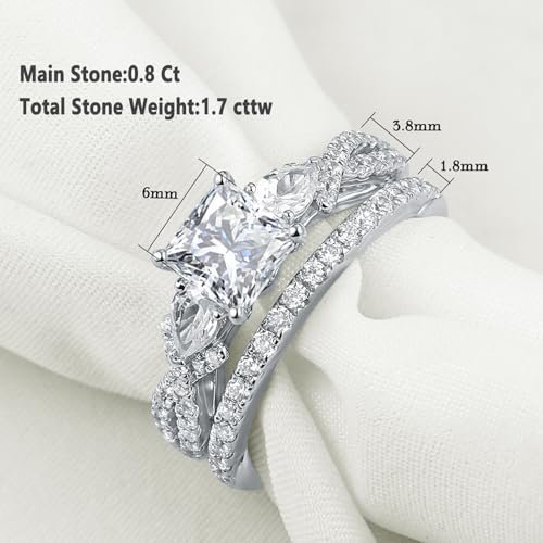 Newshe Jewellery 2.5ct Princess Pear White AAAAA Cz 925 Ster...