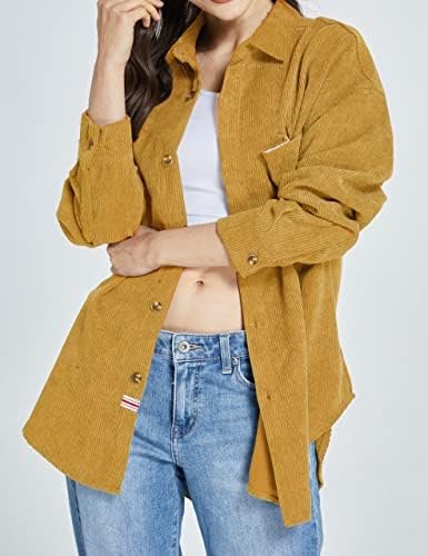 SSLR-Womens-Corduroy-Shacket-Jacket-Oversized Button Down Sh...
