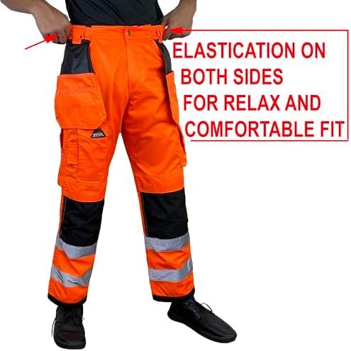 Notus Men's Work Safety Pants High Visibility Cordura Knee R...