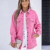 luvamia Denim Jacket for Women Oversized Button Down Casual ...