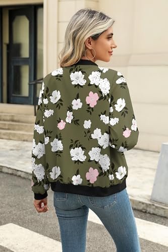 Zeagoo Women's Bomber Jacket Casual Coat Zip Up Outerwear Wi...