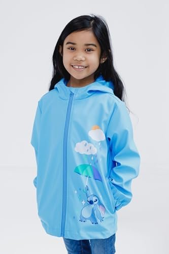 Disney Junior Girls Zip Up Waterproof Rain Jacket Toddler to...