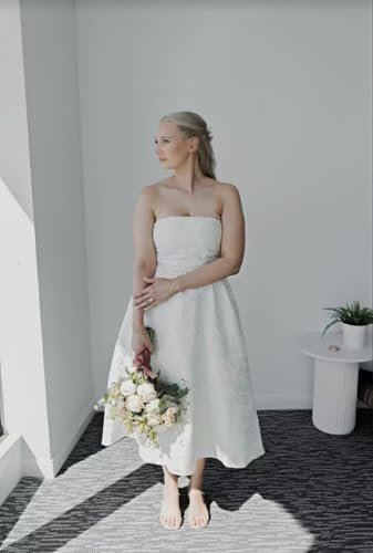 Strapless Jacquard Floral Satin Prom Dresses A Line Corset M...