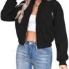 Verdusa Women's Cropped Bomber Jackets Casual Lightweight Ja...