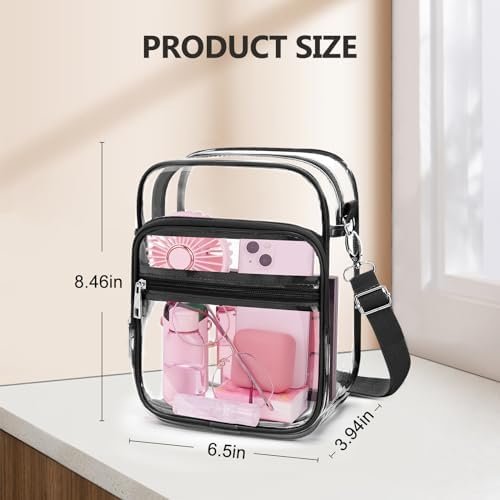 Blvornl Clear Crossbody Bag with Adjustable Shoulder Strap, ...