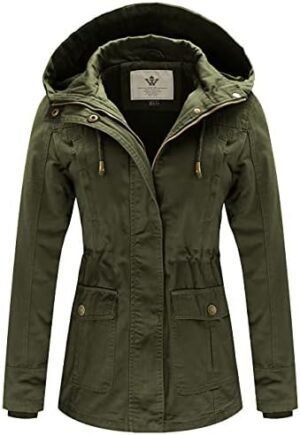 WenVen Women's Cotton Military Jacket Lightweight Casual Ano... WenVen Women's Cotton Military Jacket Lightweight Casual Ano...