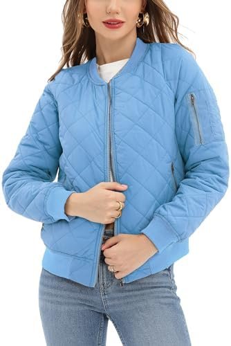 Argstar Women's Quilted Bomber Jakcet with 5 Pockets (XS-XXL...