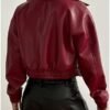 Women's Y2K Faux PU Leather Jacket Crop Zip Up Motorcycle Co...