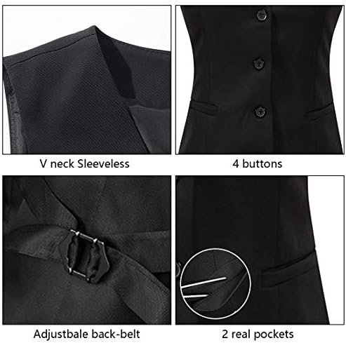 V VOCNI Women's Fully Lined 4 Button V-Neck Economy Dressy S...