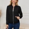 Womens Full Zip Up Cardigan Sweater Casual Solid Long Sleeve...