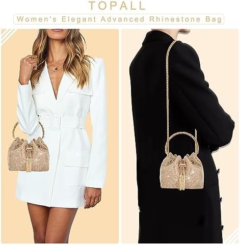 TOPALL Upgrade Rhinestone Evening Bag Bling Purse Sparkly Di...