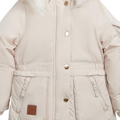 LONDON FOG Girls' Heavyweight Utility Parka with Cozy Trim H...