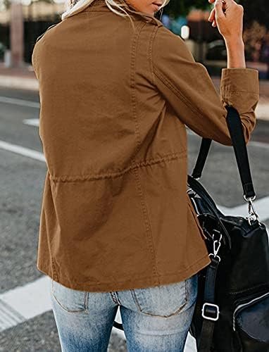 chouyatou Women's Fall Stand Collar Zip Up Military Cotton U...