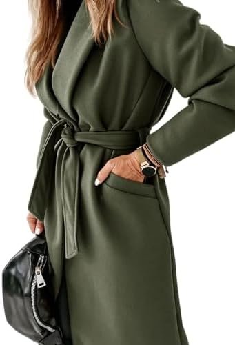 Tankaneo Womens Notched Lapel Collar Coats Open Front Long J...