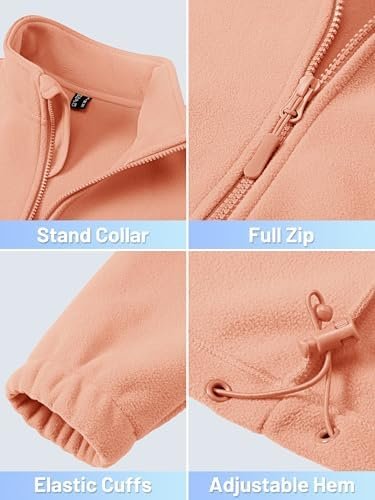 TACVASEN Women's Soft Fleece Jacket Lightweight Full Zip Swe...