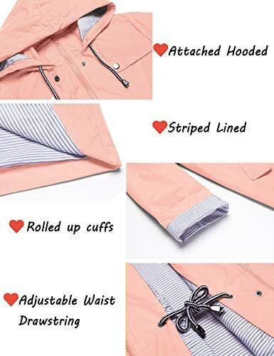 ZHENWEI Womens Lightweight Hooded Waterproof Active Outdoor ...