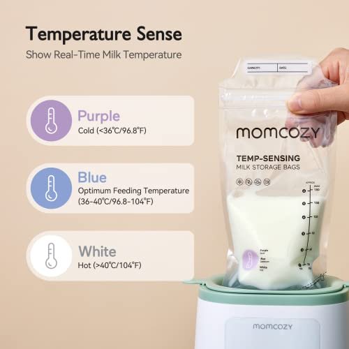 Momcozy Breastmilk Storing Bags, Temp-Sensing Discoloration ...