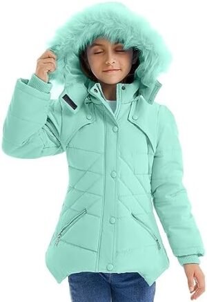 FARVALUE Girls' Winter Coats Fur Hooded Warm Puffer Jacket C... FARVALUE Girls' Winter Coats Fur Hooded Warm Puffer Jacket C...