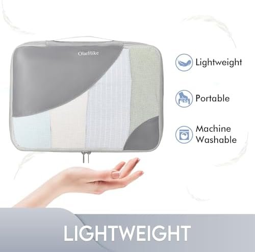 6 Set Packing Cubes for Travel, OlarHike 3 Various Sizes(Lar...