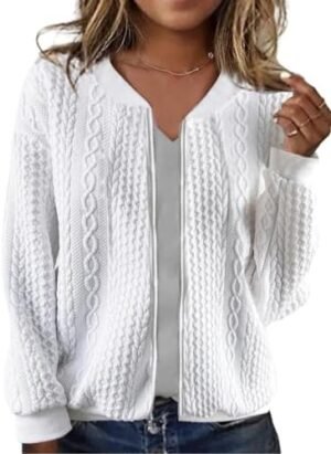 Women's Zip Up Cardigan Sweater Cable Hoodies Long Sleeve Ja... Women's Zip Up Cardigan Sweater Cable Hoodies Long Sleeve Ja...