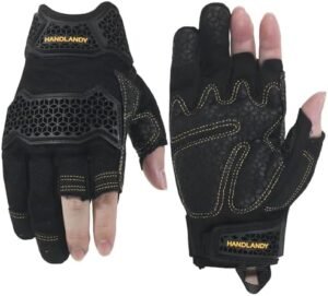 HLDD HANDLANDY Fingerless Work Gloves, Utility Working Glove... HLDD HANDLANDY Fingerless Work Gloves, Utility Working Glove...